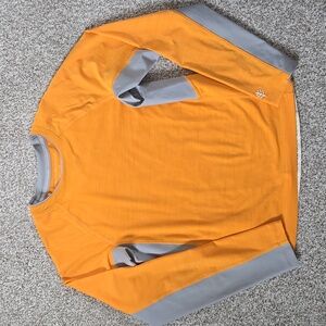 Boys Youth Large Coolibar Top Shirt Rash Guard Orange And Gray